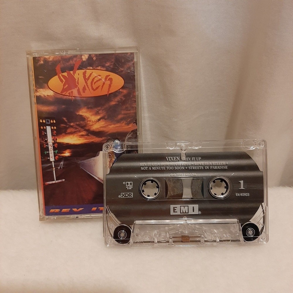 Vixen Rev It Up 1990 Cassette Tape EMI Records Heavy Metal Rock UNTESTED Vintage